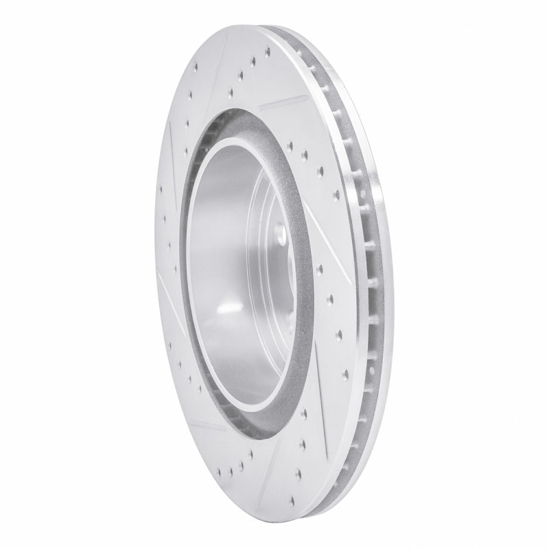 R1 06-23 Dodge Magnum Rear Right Drilled & Slotted Silver Brake Rotor