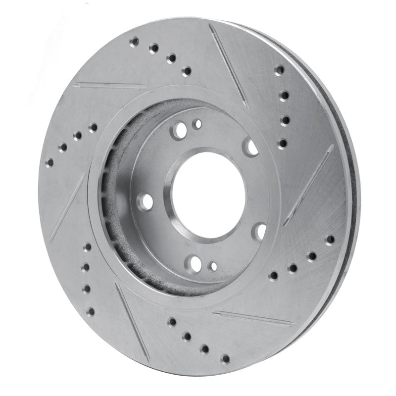 DFC 01-05 Hyundai Santa Fe Front Left Drilled & Slotted Silver Brake Rotor
