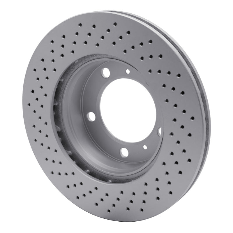 R1 05-08 Porsche Cayman Right Front Drilled GeoSPEC Coated Rotor