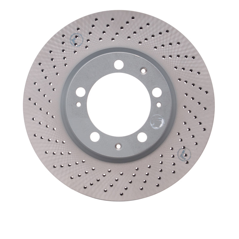 R1 93-94 Porsche 911 Left Front Drilled Carbon Alloy GeoMET Rotor