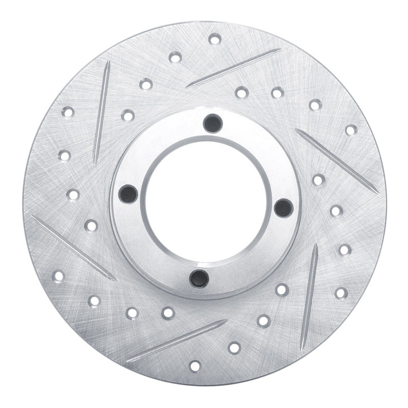 R1 63-79 Austin Healey Sprite Front Left Drilled & Slotted Silver Brake Rotor