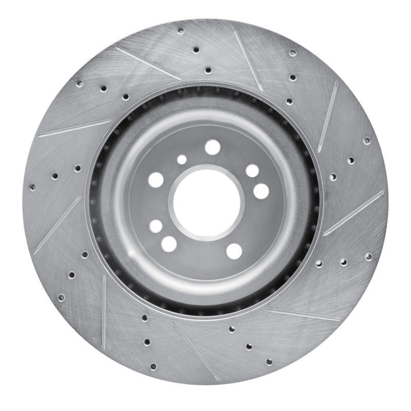 R1 13-19 Mercedes-Benz GL350 Front Left Drilled & Slotted Silver Brake Rotor