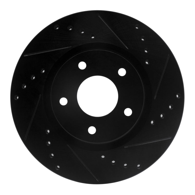 R1 13-25 Nissan Altima Front Right Drilled & Slotted Black Brake Rotor