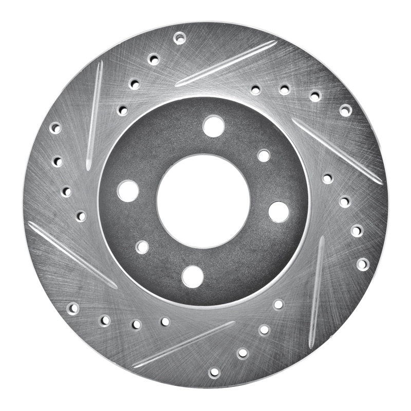 R1 88-06 Nissan Sentra Front Left Drilled & Slotted Silver Brake Rotor