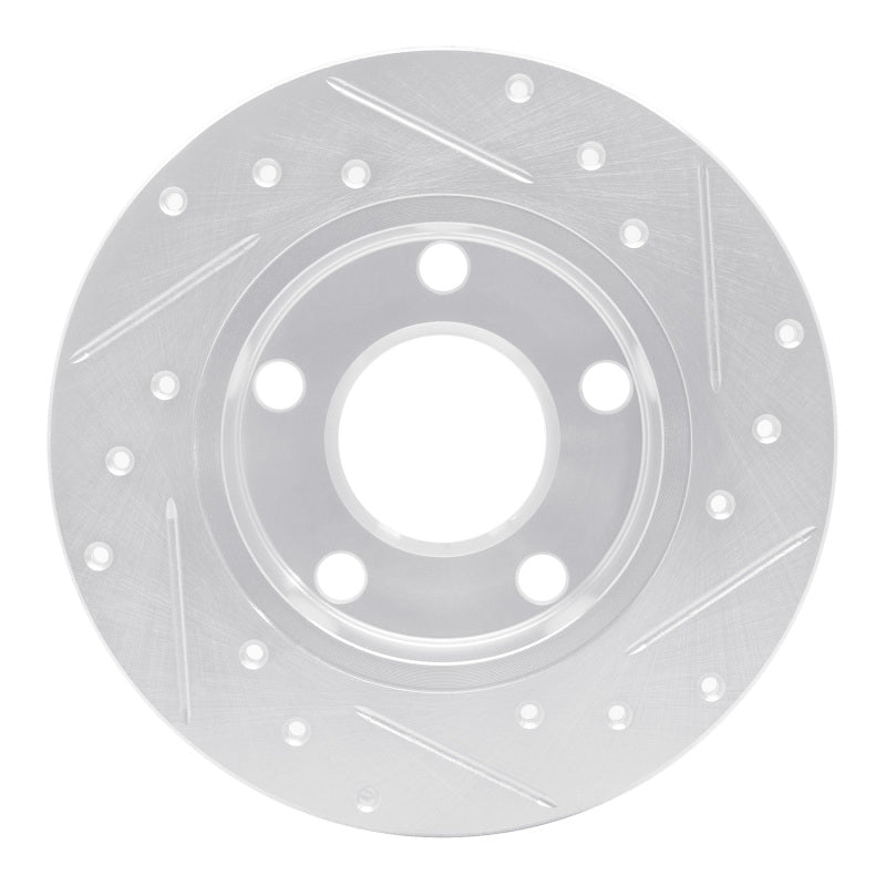 R1 85-00 Audi 5000S Quattro Rear Left Drilled & Slotted Silver Brake Rotor