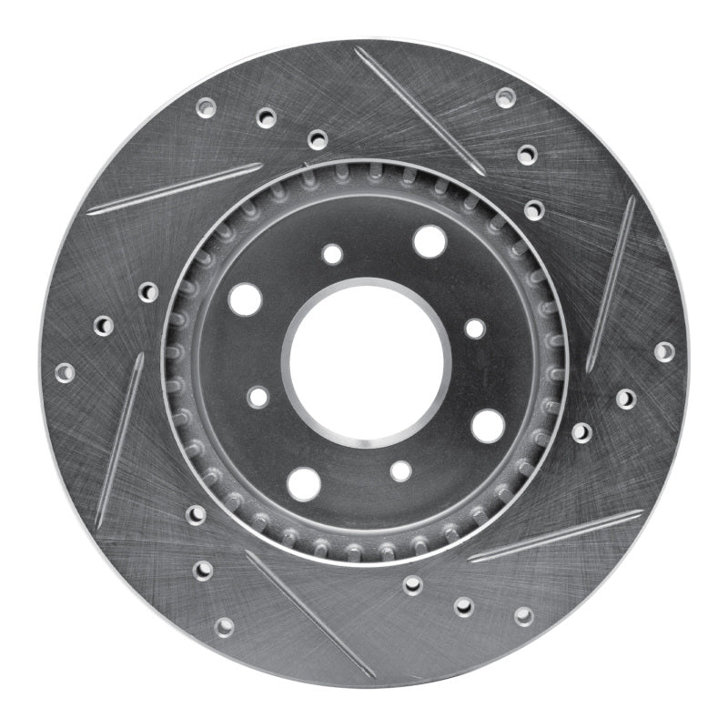 R1 92-96 Honda Prelude Front Left Drilled & Slotted Silver Brake Rotor