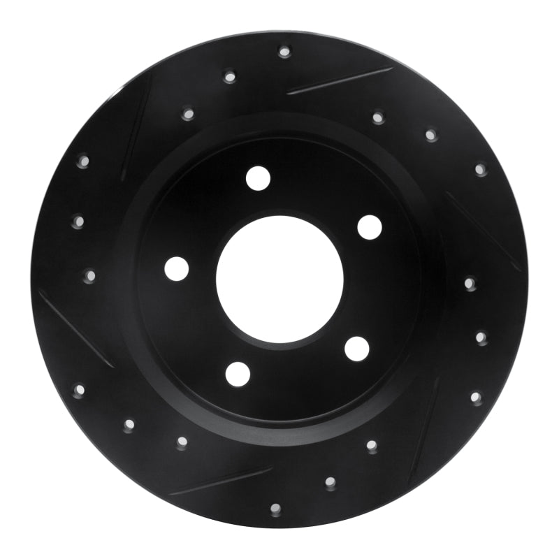 R1 84-88 Pontiac 6000 Rear Right Drilled & Slotted Black Brake Rotor