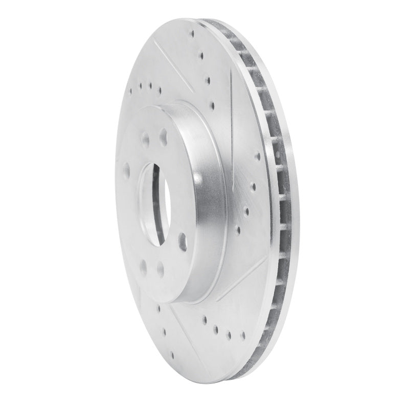 R1 98-99 Acura CL Front Right Drilled & Slotted Silver Brake Rotor