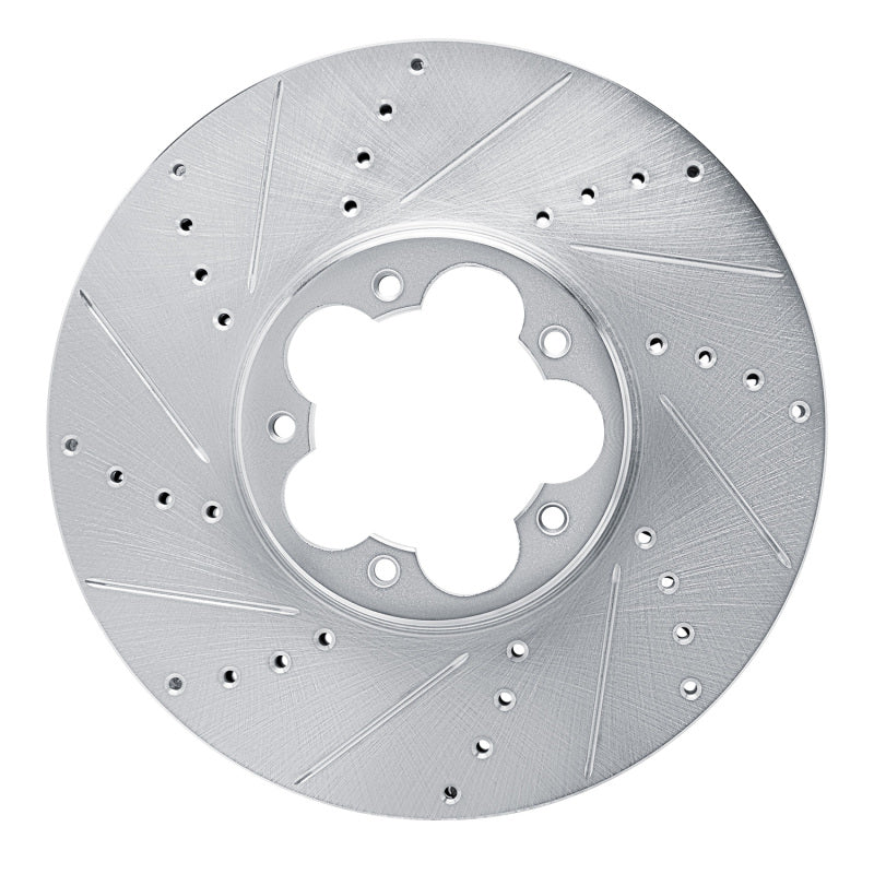 R1 20-25 Ford E-Transit Front Left Drilled & Slotted Silver Brake Rotor
