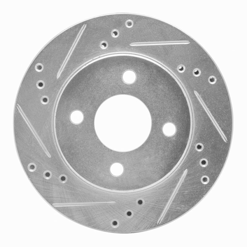 R1 95-96 Dodge Neon (USA/Canada) Front Left Drilled & Slotted Silver Brake Rotor
