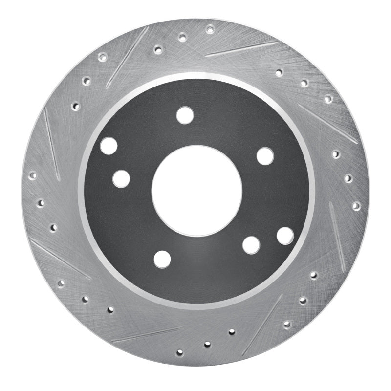 R1 84-87 Chevrolet Corvette Rear Left Drilled & Slotted Silver Brake Rotor