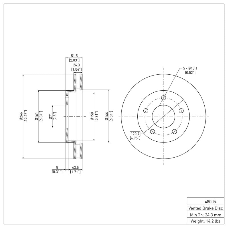R1 1979-1998 Buick Riviera Front/Rear Brake Rotor