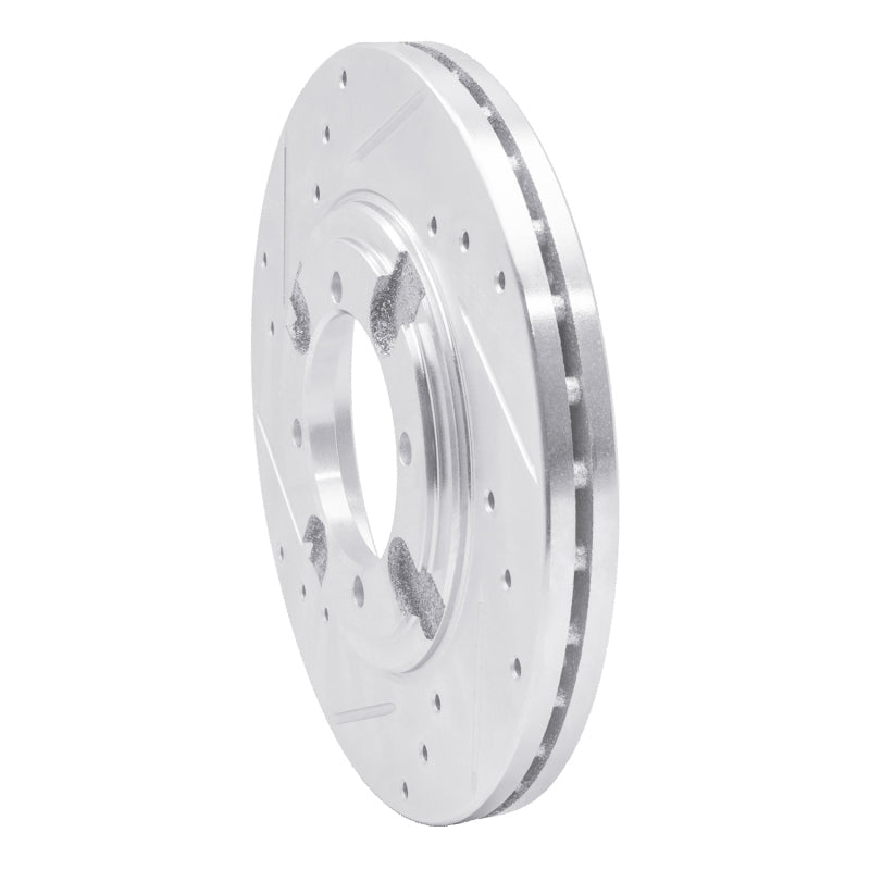 DFC 84-90 Dodge Colt Front Left Drilled & Slotted Silver Brake Rotor