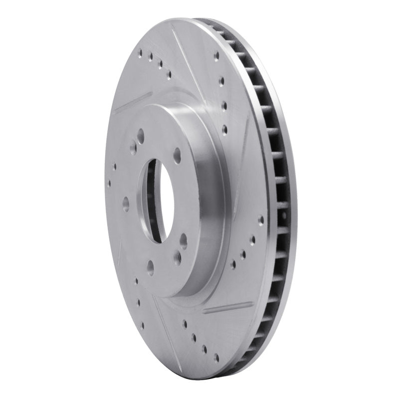 R1 01-06 Hyundai Santa Fe Front Right Drilled & Slotted Silver Brake Rotor