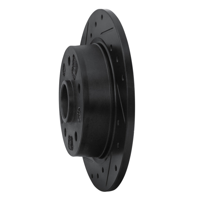 R1 88-92 Ford Probe Rear Left Drilled & Slotted Black Brake Rotor