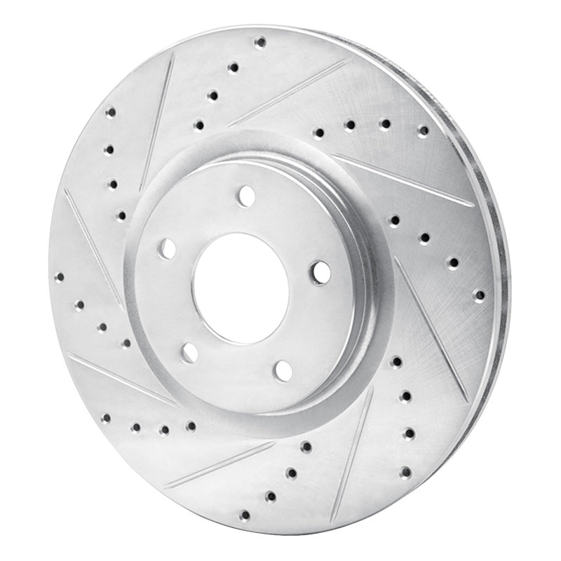DFC 07-17 Nissan Juke Front Left Drilled & Slotted Silver Brake Rotor