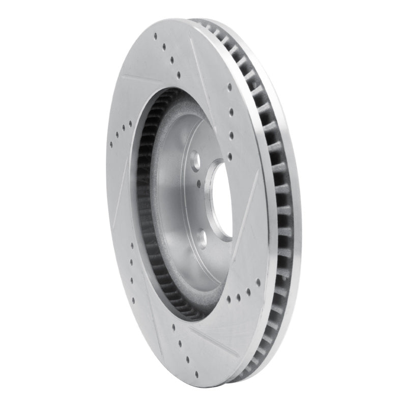 R1 88-91 Mazda 929 Front Left Drilled & Slotted Silver Brake Rotor