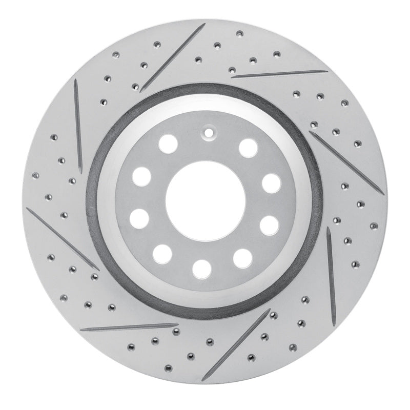 R1 06-25 Audi TT Quattro RS Rear Left Drilled & Slotted Geo-Carbon Rotor
