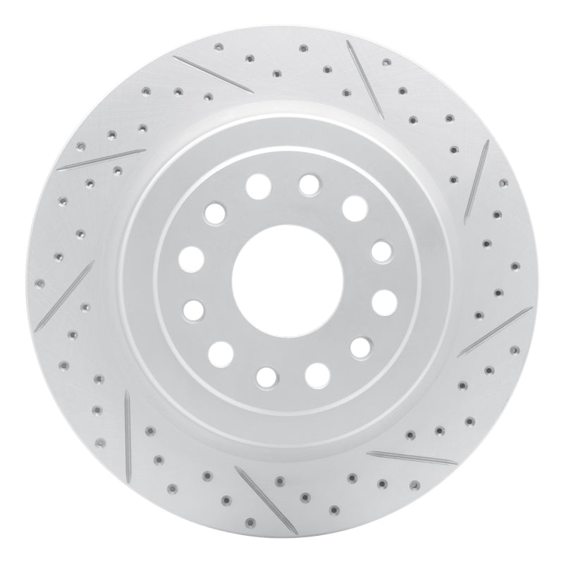 R1 19-25 Ram 1500 Rear Right Drilled & Slotted Geo-Carbon Rotor
