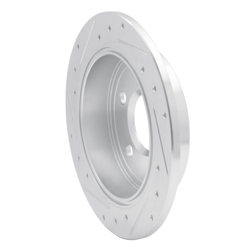 R1 97-05 Buick Regal Rear Right Drilled & Slotted Silver Brake Rotor