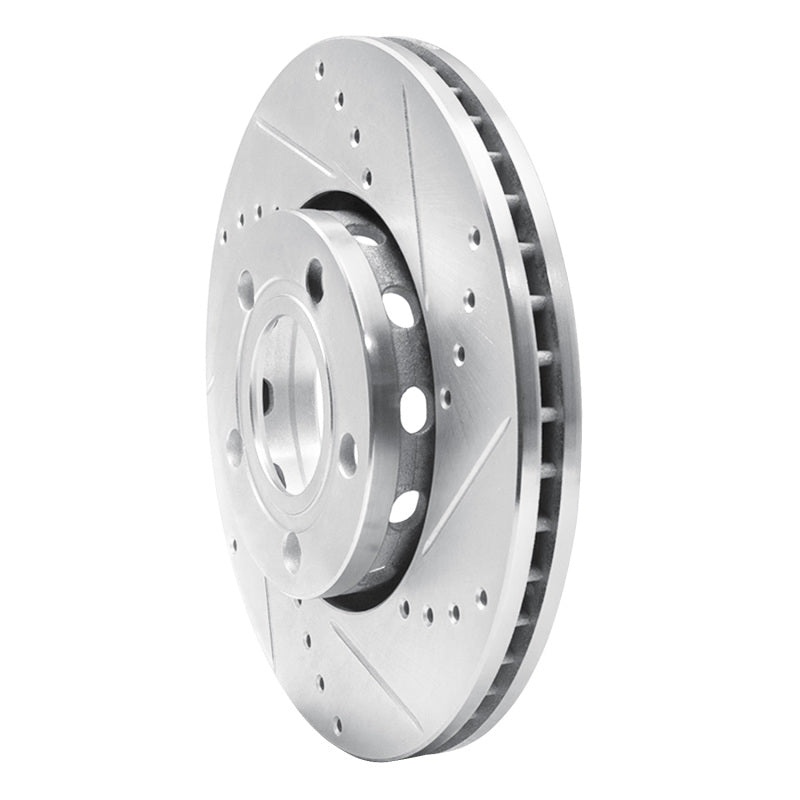 DFC 85-91 Audi 200 Front Right Drilled & Slotted Silver Brake Rotor