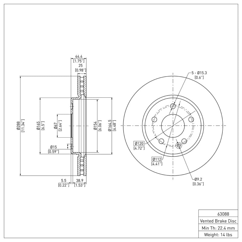 R1 06-11 Mercedes-Benz B200 Front Brake Rotor