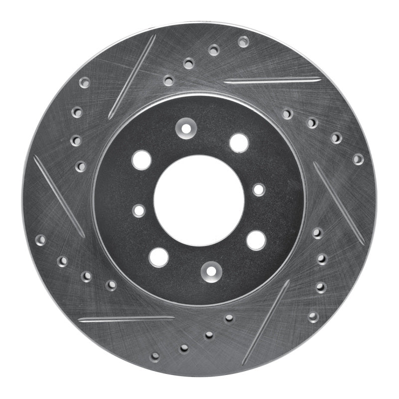DFC 90-17 Acura INTEGRA Front Left Drilled & Slotted Silver Brake Rotor