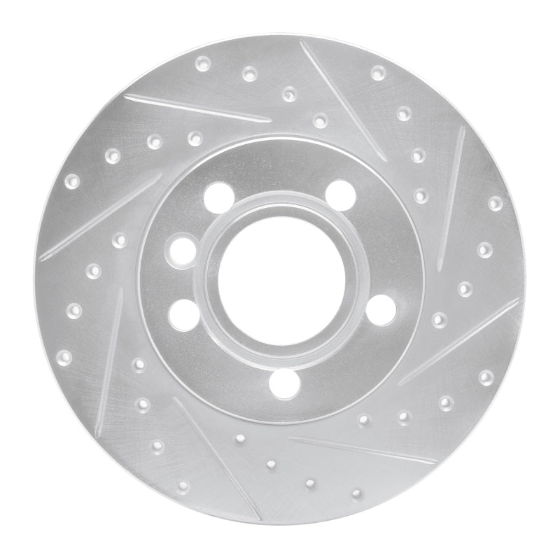 R1 96-00 Volkswagen EuroVan Front Right Drilled & Slotted Silver Brake Rotor