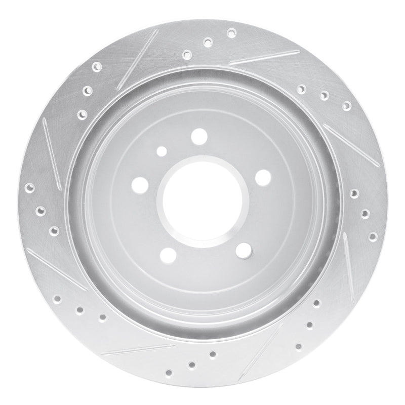 DFC 13-19 Cadillac ATS Rear Right Drilled & Slotted Silver Brake Rotor