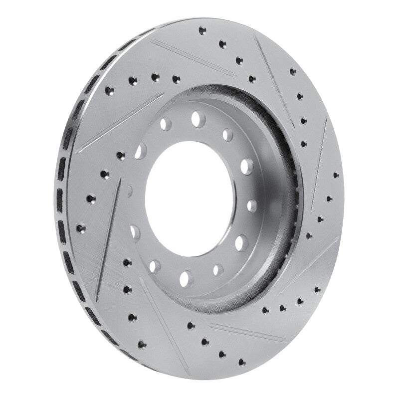 R1 76-89 Toyota Land Cruiser Front Left Drilled & Slotted Black Brake Rotor
