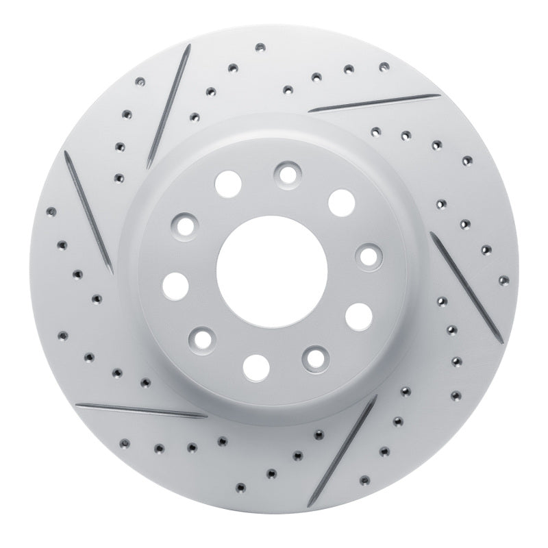 R1 18-25 Jeep Wrangler Front Left Drilled & Slotted Geo-Carbon Rotor