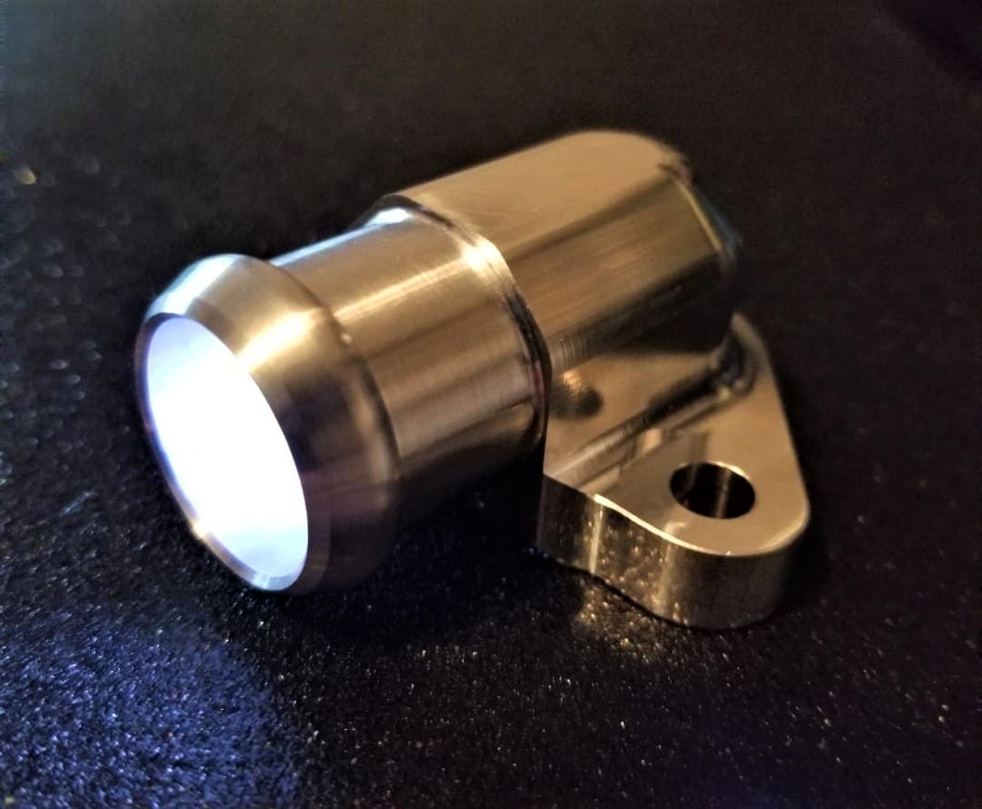 OptiFlo 89-’01 Honda CR500 Billet HIGH FLOW 7° Elbow - Shiny image