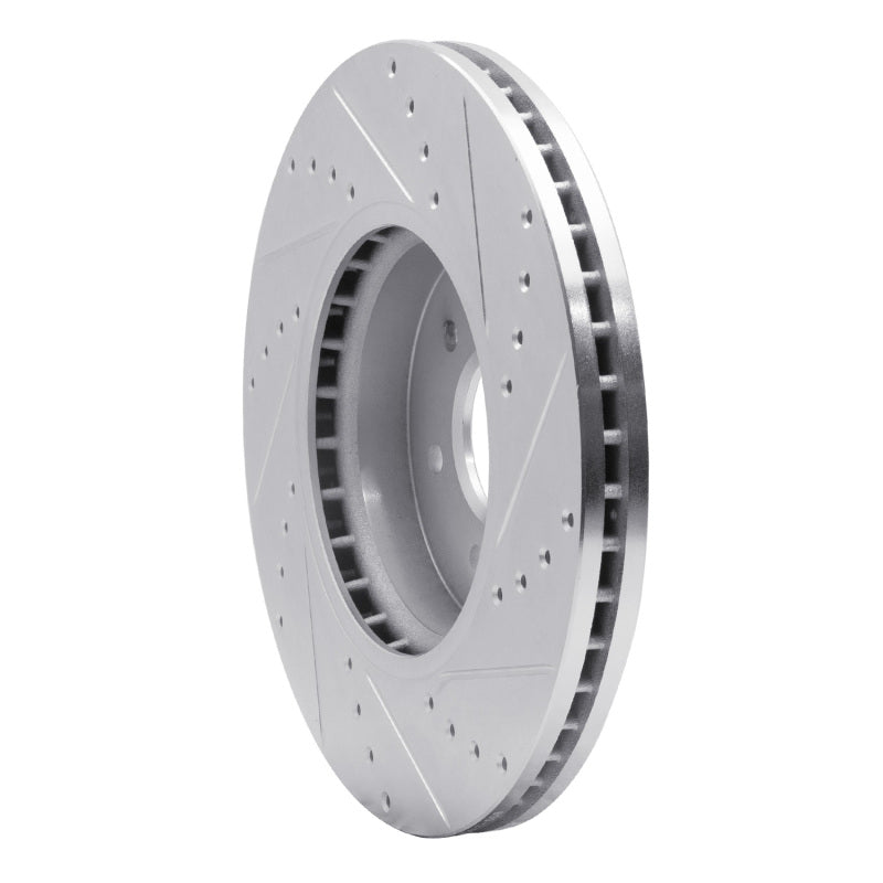 DFC 09-10 Kia Borrego Front Left Drilled & Slotted Silver Brake Rotor