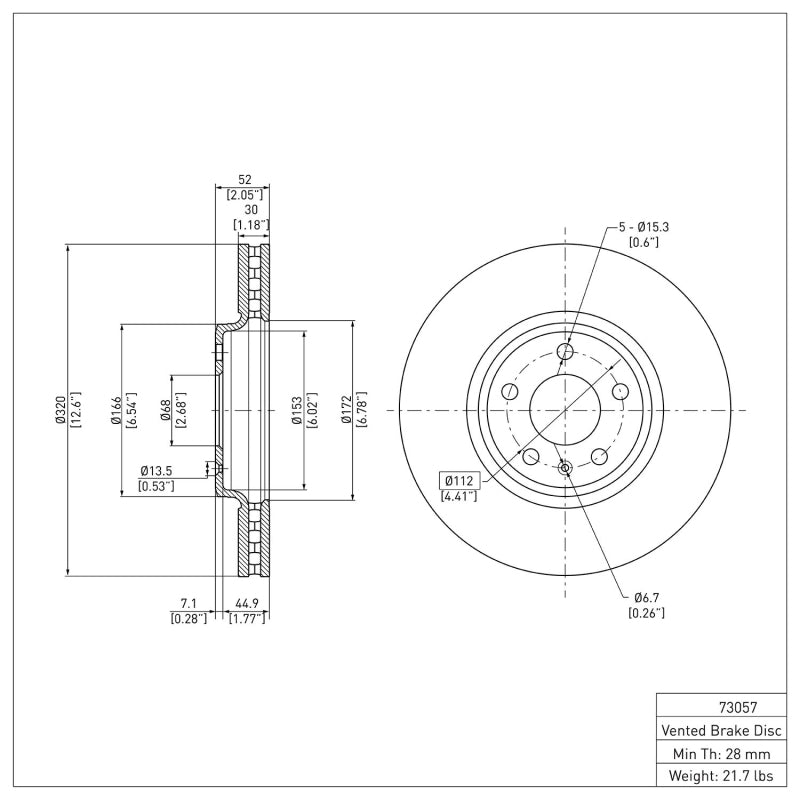 R1 2008-2012 Audi A5 Front Brake Rotor