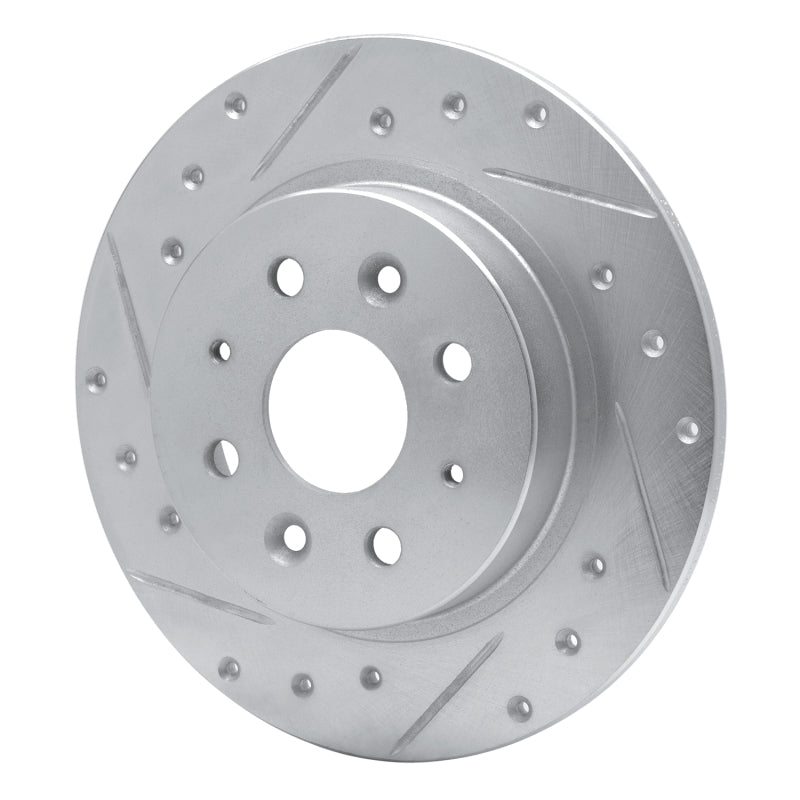 R1 98-03 Kia SEPHIA Rear Left Drilled & Slotted Silver Brake Rotor