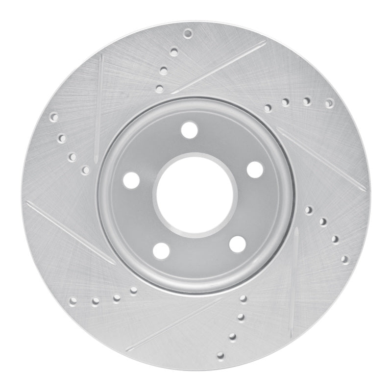 R1 12-18 Ford C-MAX Front Right Drilled & Slotted Silver Brake Rotor