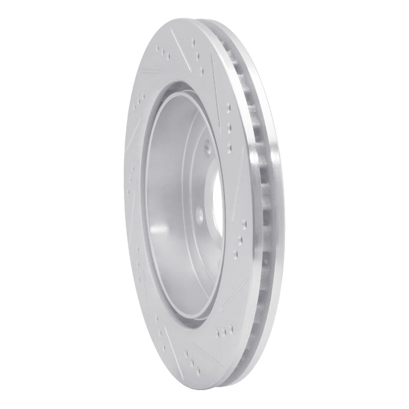 R1 05-11 Cadillac CTS Rear Left Drilled & Slotted Silver Brake Rotor