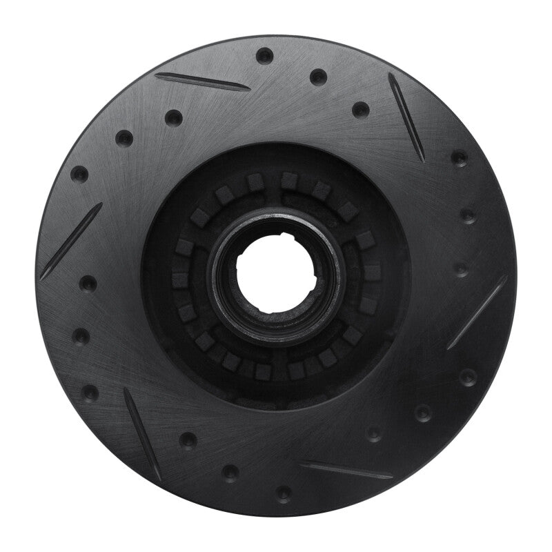 R1 84-85 Mazda RX-7 Front Left Drilled & Slotted Black Brake Rotor