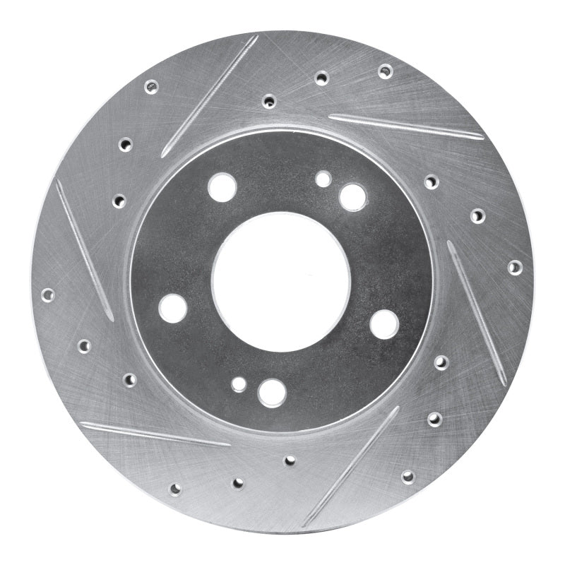R1 98-98 Eagle TALON Front Left Drilled & Slotted Silver Brake Rotor