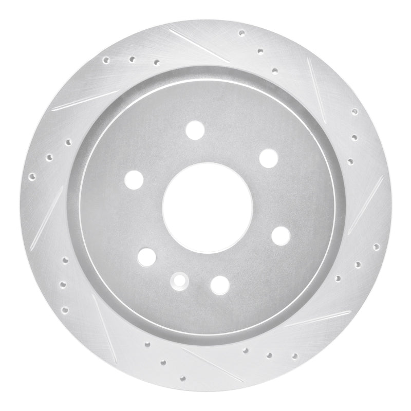 R1 13-19 Cadillac XTS Rear Right Drilled & Slotted Silver Brake Rotor