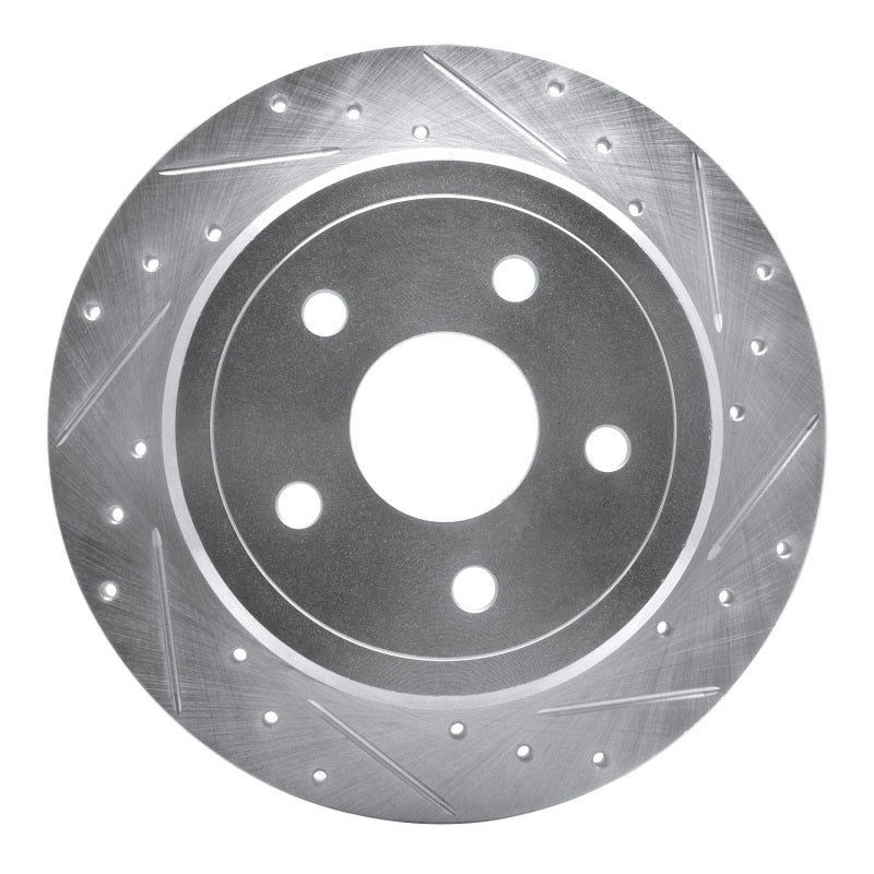 DFC 05-10 Jeep Grand Cherokee Rear Right Drilled & Slotted Silver Brake Rotor