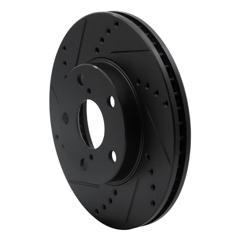 R1 01-05 Toyota RAV4 Front Left Drilled & Slotted Black Brake Rotor