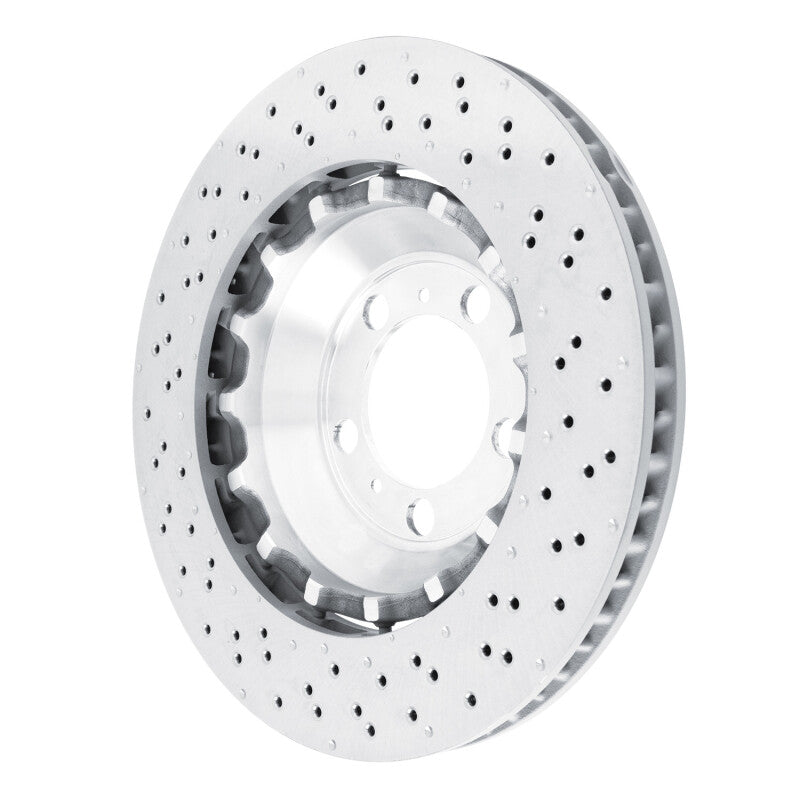 R1 13-19 Porsche 911 Left Front Drilled Carbon Alloy GeoMET Rotor