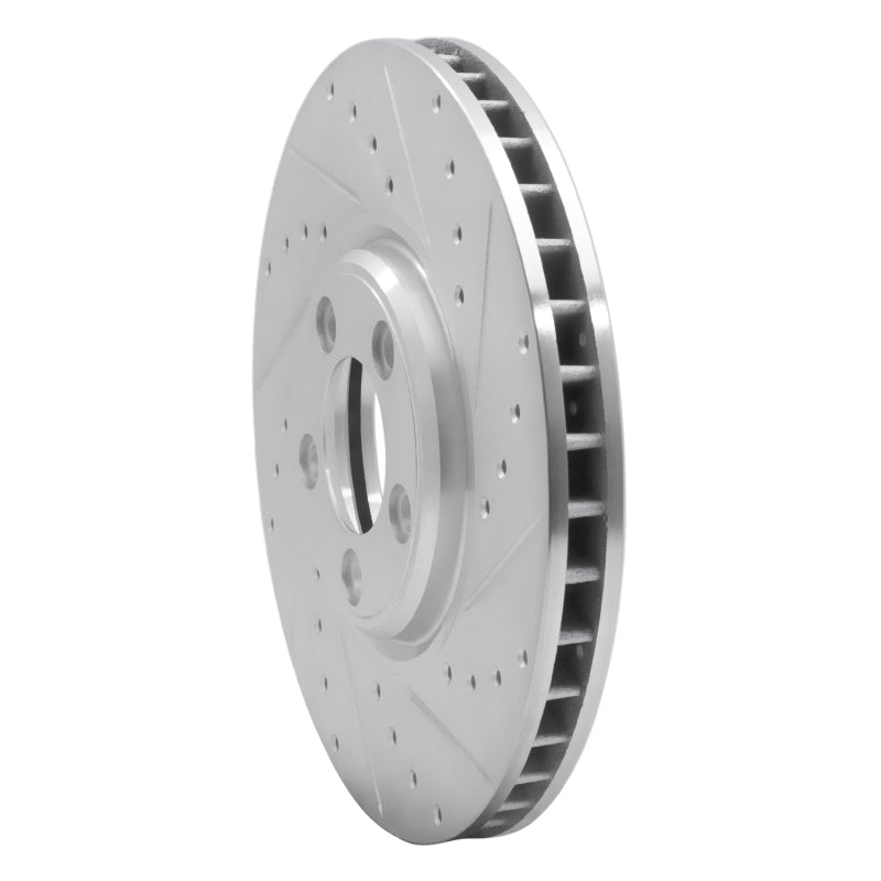 R1 03-05 Jaguar VanDEN PLAS Front Right Drilled & Slotted Silver Brake Rotor
