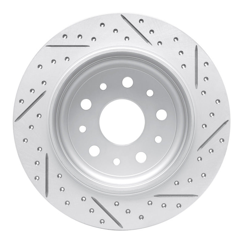 R1 18-25 Jeep Wrangler Rear Left Drilled & Slotted Geo-Carbon Rotor