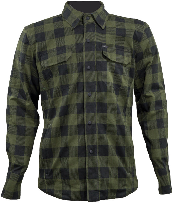 Speed and Strength True Grit Armored Motoshirt Olive/Black - Large