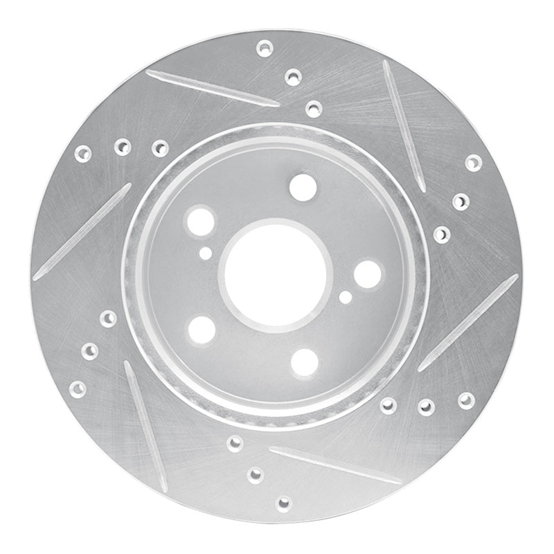 DFC 16-22 Toyota Prius Prime Front Left Drilled & Slotted Silver Brake Rotor