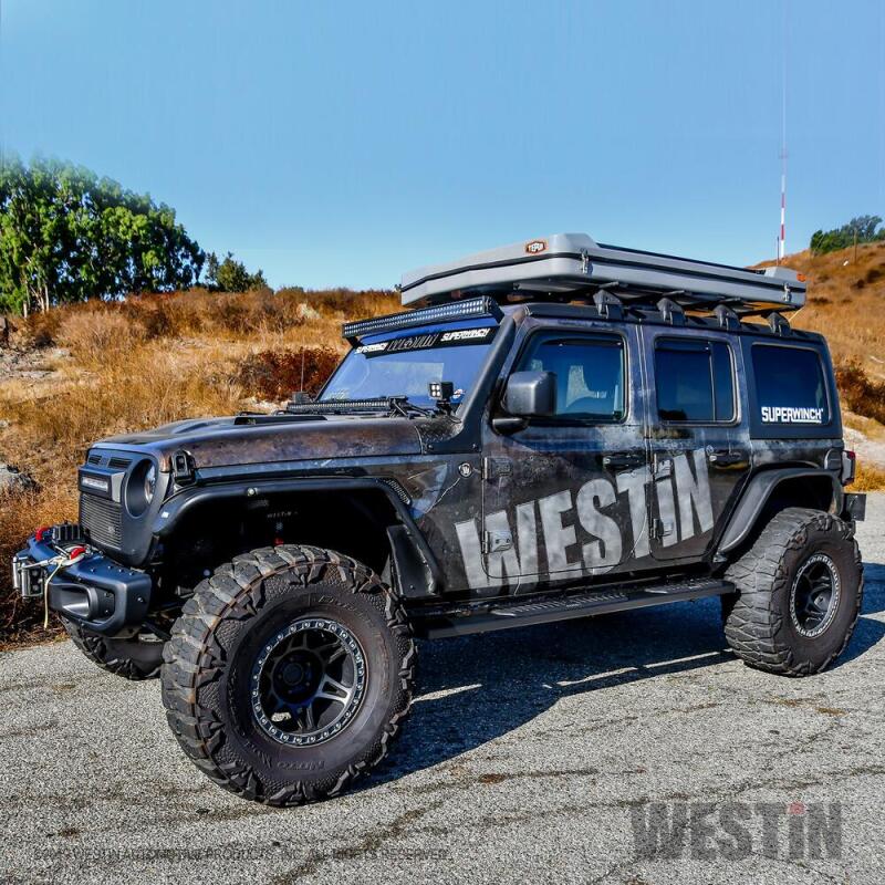 Westin 18-26 Jeep Wrangler JLU 4dr R5 Nerf Step Bars - Tex. Blk
