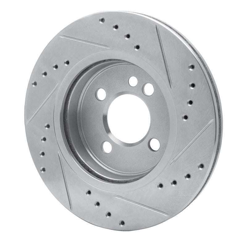R1 02-08 Mini Cooper (Excl Clubman) Front Left Drilled & Slotted Silver Brake Rotor