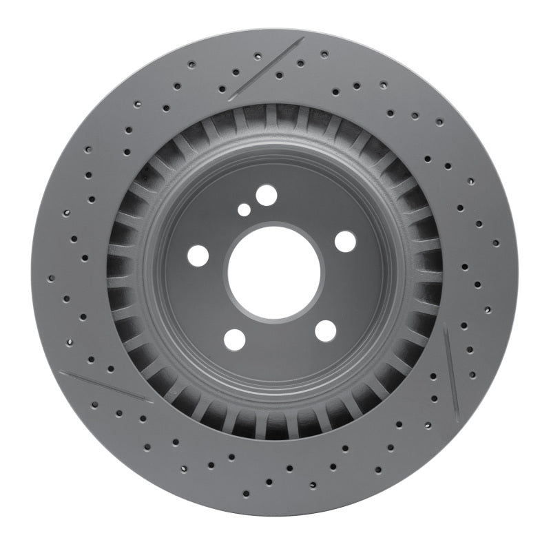 R1 05-11 Mercedes-Benz CLK63 AMG Rear Drilled & Slotted GeoSPEC Coated Rotor
